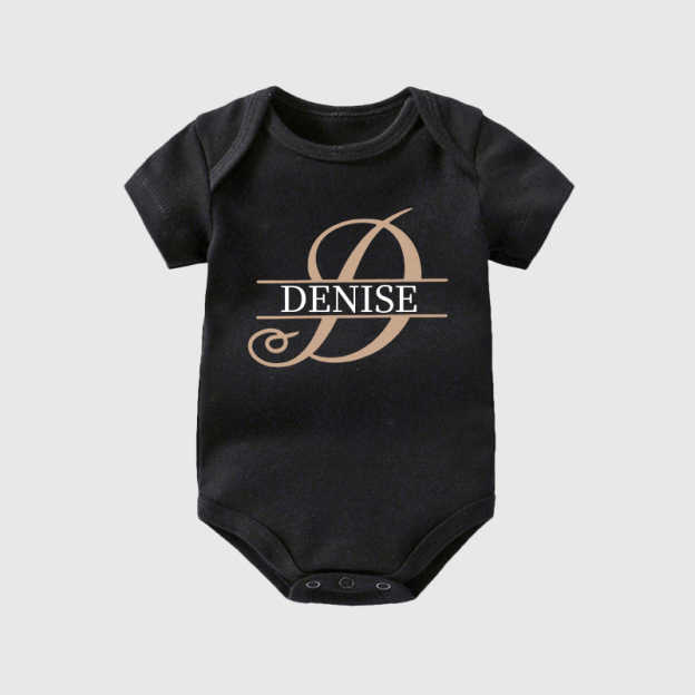 Personalized Baby Split Monogram Alphabet Onesie| BBCloth47