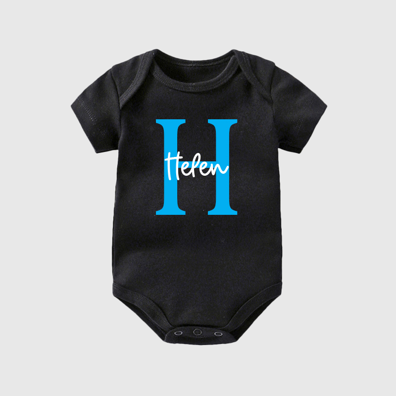 Personalized Baby Initials & Name Cozy Onesie| BBCloth26