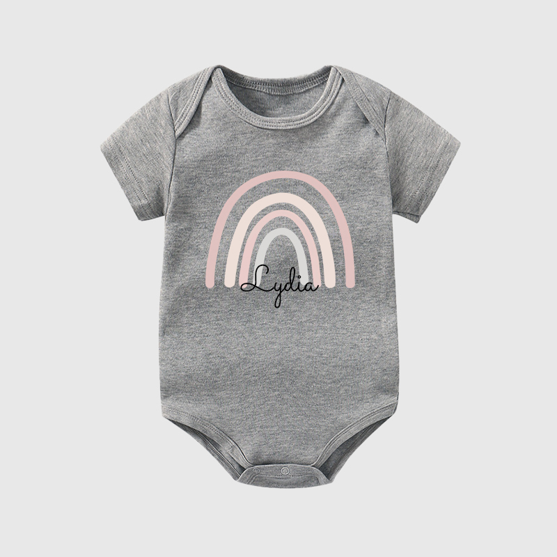 Personalized Baby Girl Rainbow Cozy Onesie| BBCloth27