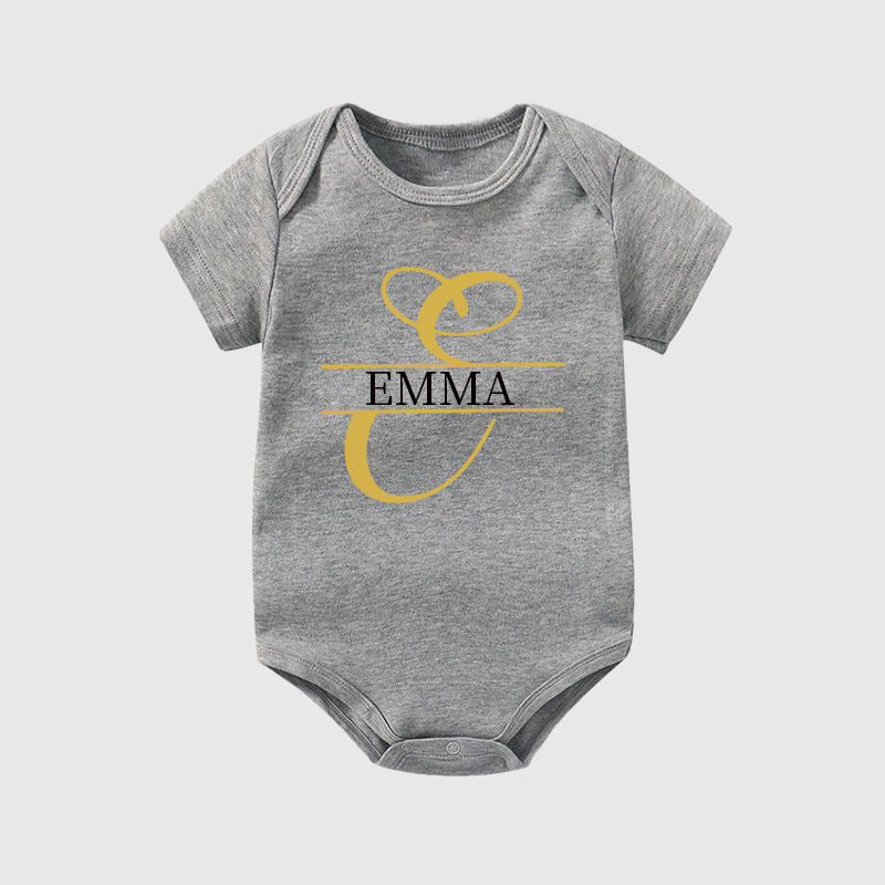 Personalized Baby Split Monogram Alphabet Onesie| BBCloth47
