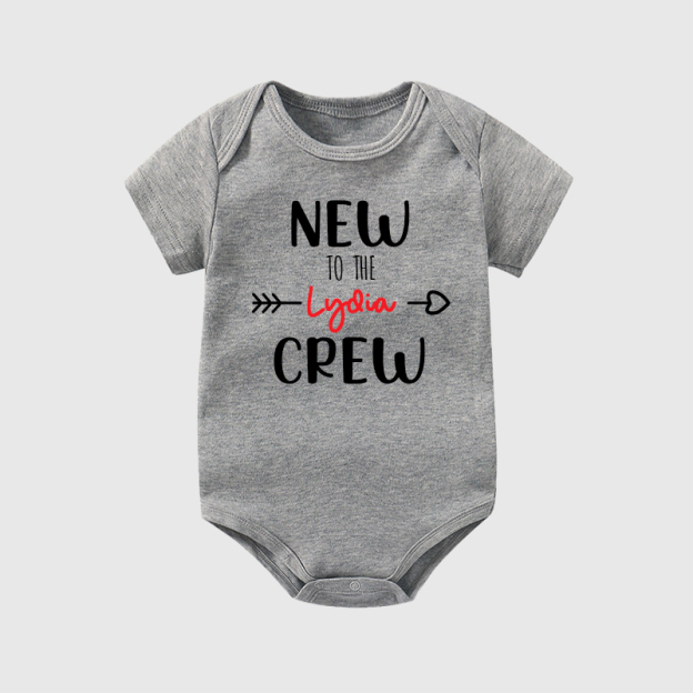 Personalized Baby New To The Crew Cozy Onesie| BBCloth17