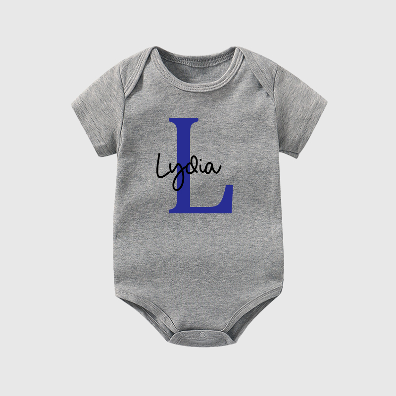 Personalized Baby Initials & Name Cozy Onesie| BBCloth26