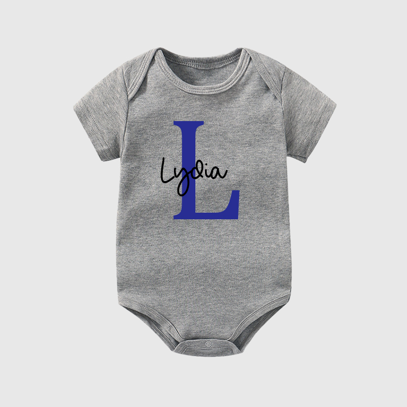 Personalized Baby Initials & Name Cozy Onesie| BBCloth26