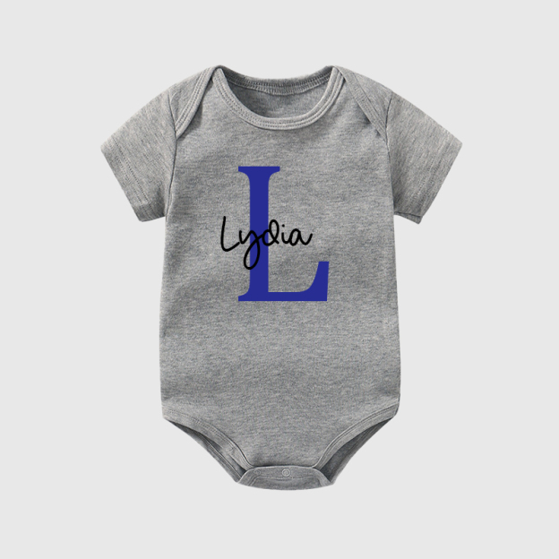 Personalized Baby Initials & Name Cozy Onesie| BBCloth26