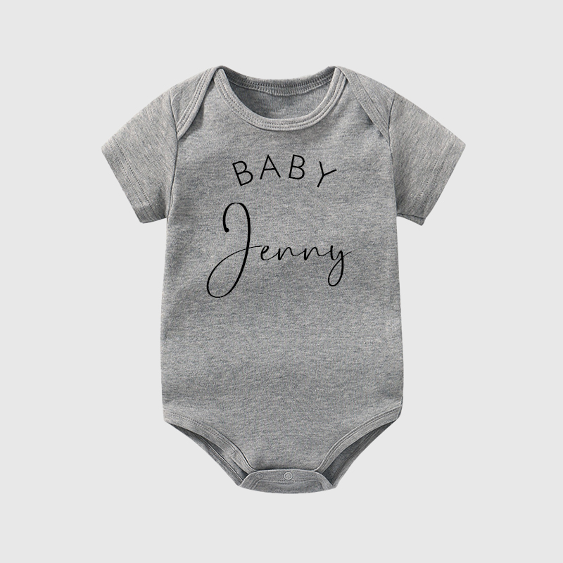Personalized Pink Rabbit Initial Baby Onesie| BBCloth08