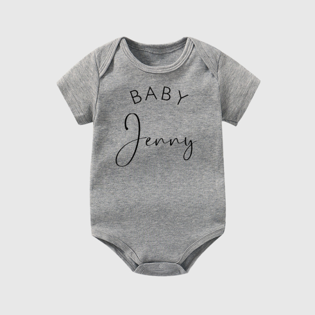 Personalized Pink Rabbit Initial Baby Onesie| BBCloth08