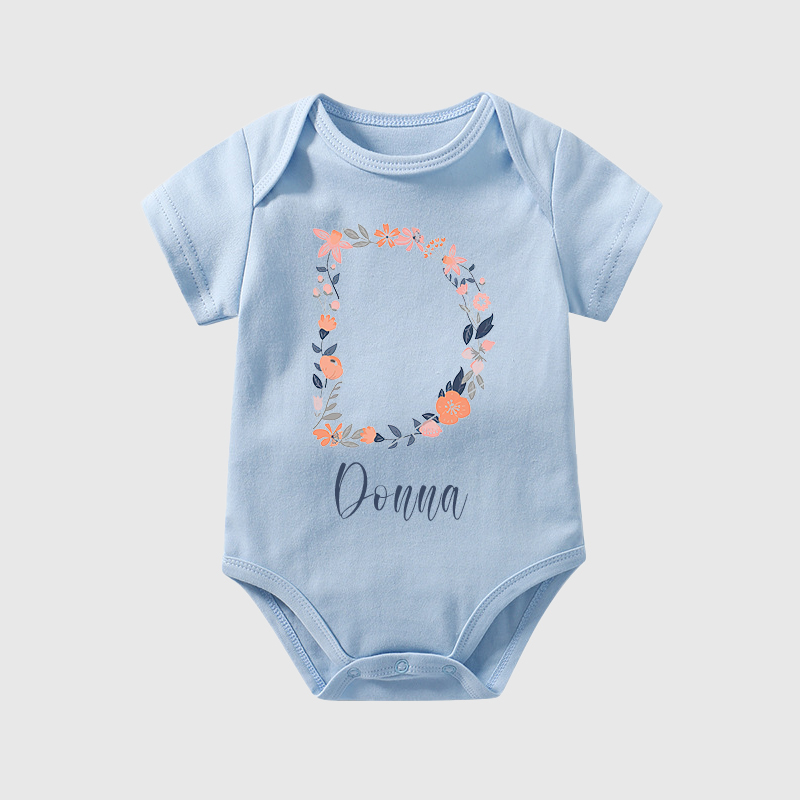 Personalized Baby Girl Floral Cozy Onesie| BBCloth45