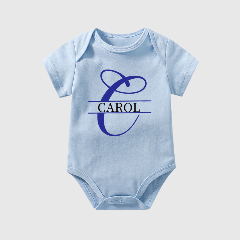 Personalized Baby Split Monogram Alphabet Onesie| BBCloth47