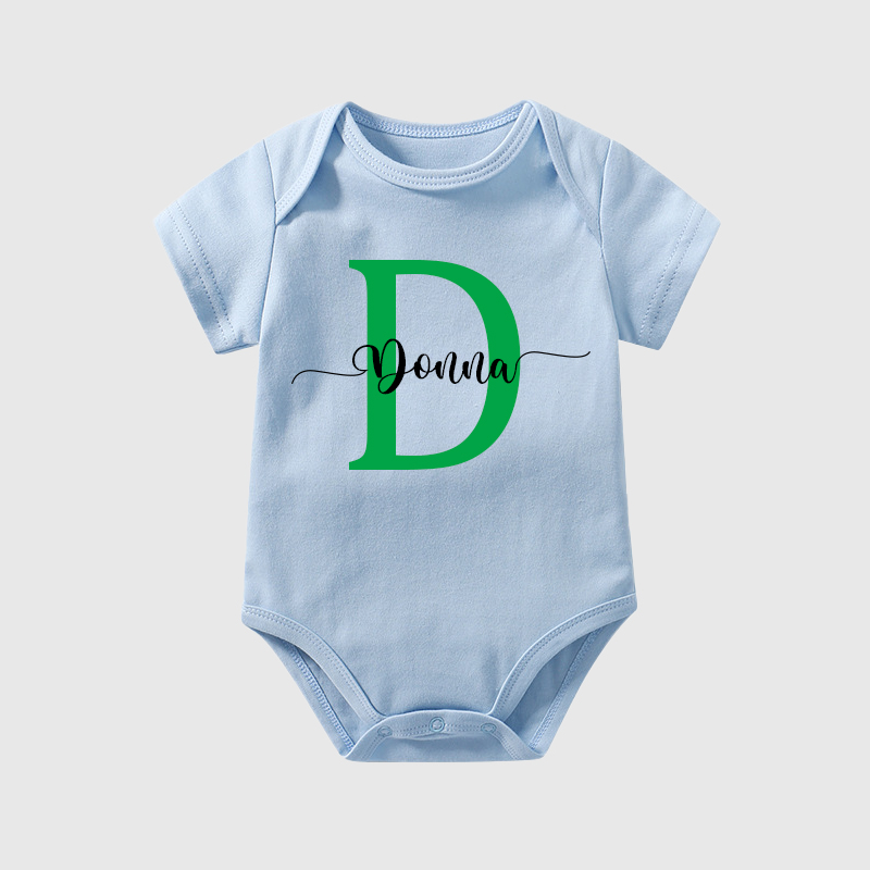 Personalized Baby Initials & Name Cozy Onesie| BBCloth15