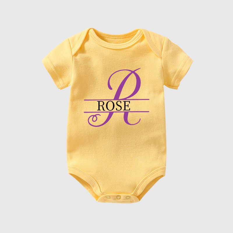 Personalized Baby Split Monogram Alphabet Onesie| BBCloth47