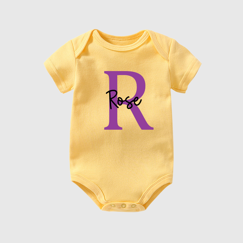 Personalized Baby Initials & Name Cozy Onesie| BBCloth26