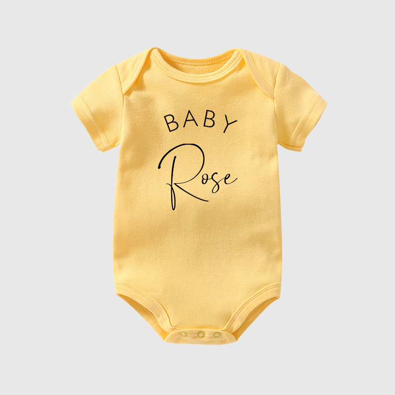 Personalized Pink Rabbit Initial Baby Onesie| BBCloth08