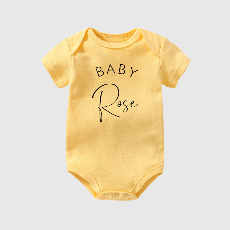 Personalized Pink Rabbit Initial Baby Onesie| BBCloth08