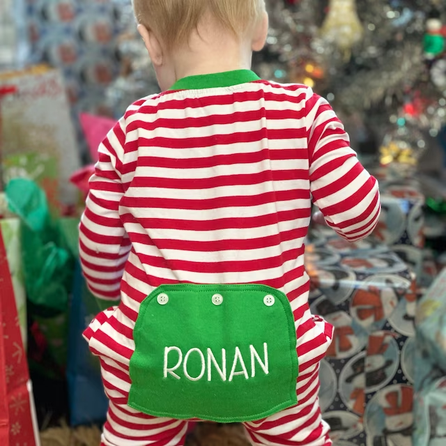 Personalized Embroidered Butt Flap Christmas Pajamas| Cloth99