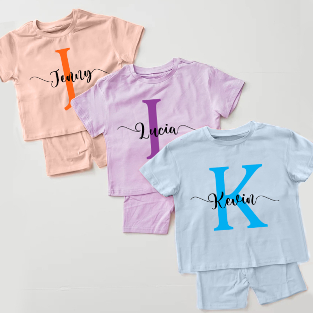 Personalized Kids Initials & Name Toddler Set | Cloth136