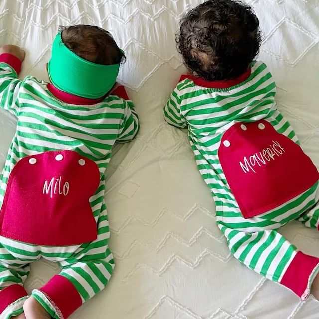Personalized Embroidered Butt Flap Christmas Pajamas| Cloth99