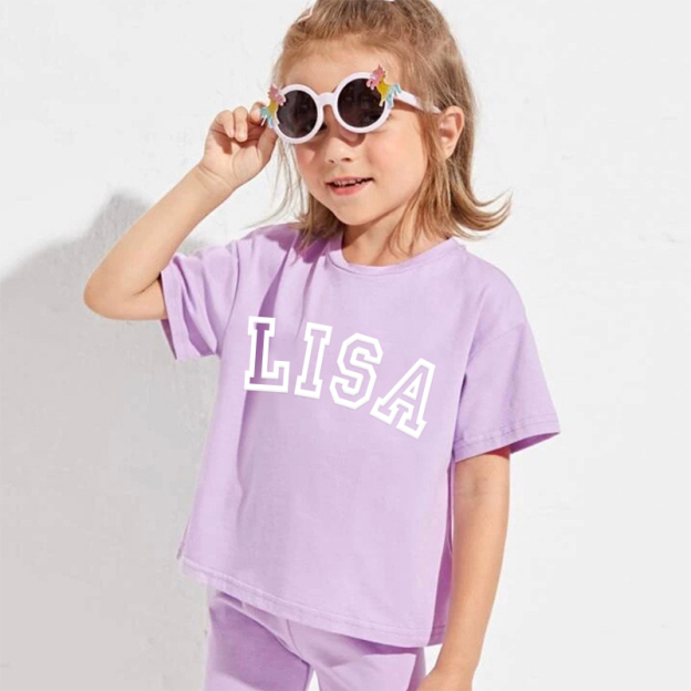 Personalized Kids Puff Vinyl Toddler Shorts Set| Cloth156