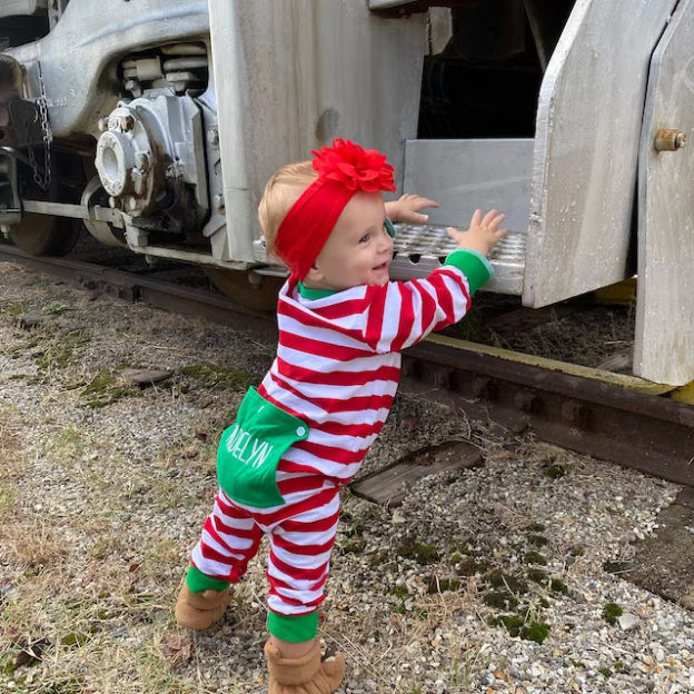 Personalized Embroidered Butt Flap Christmas Pajamas| Cloth99