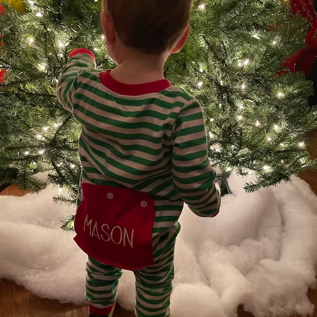 Personalized Embroidered Butt Flap Christmas Pajamas| Cloth99