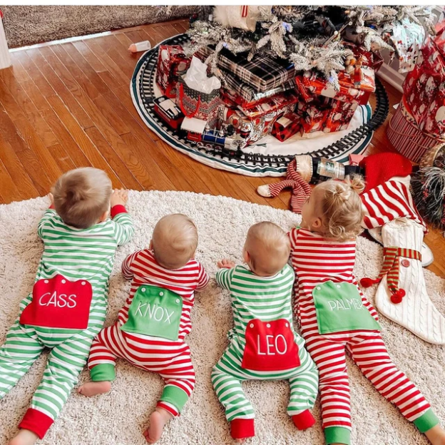 Personalized Embroidered Butt Flap Christmas Pajamas| Cloth99