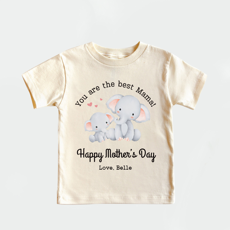 Personalized Mother’s Day  Girl Cute Elephant T-Shirt| Cloth1440