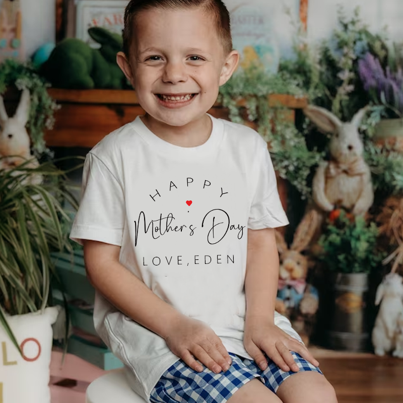 Personalized Kid Happy Mother's Day T-Shirt| Cloth1438