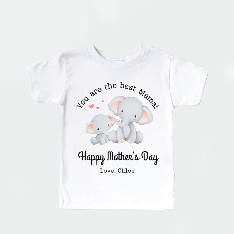 Personalized Mother’s Day  Girl Cute Elephant T-Shirt| Cloth1440