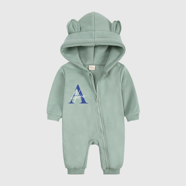 Personalized Baby Bear Cozy Romper| Cloth115