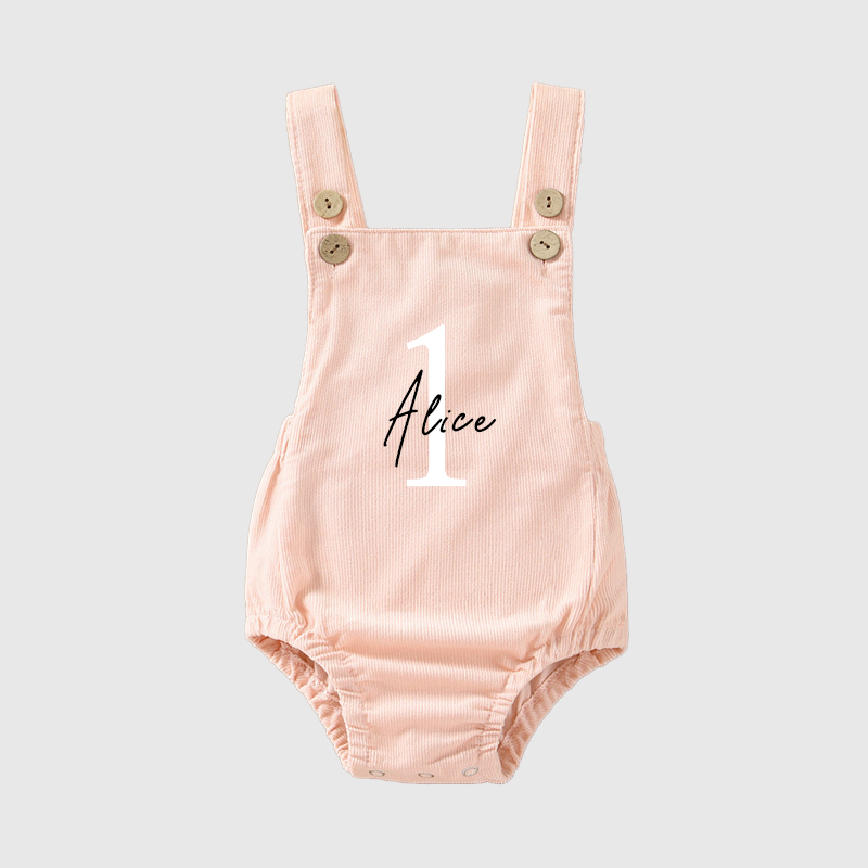 Personalized Baby unisex overalls suspenders Romper| BBcloth07