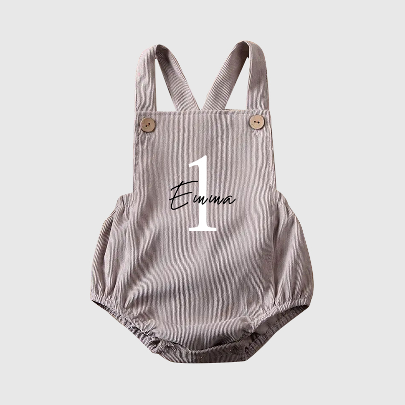 Personalized Baby unisex overalls suspenders Romper| BBcloth07