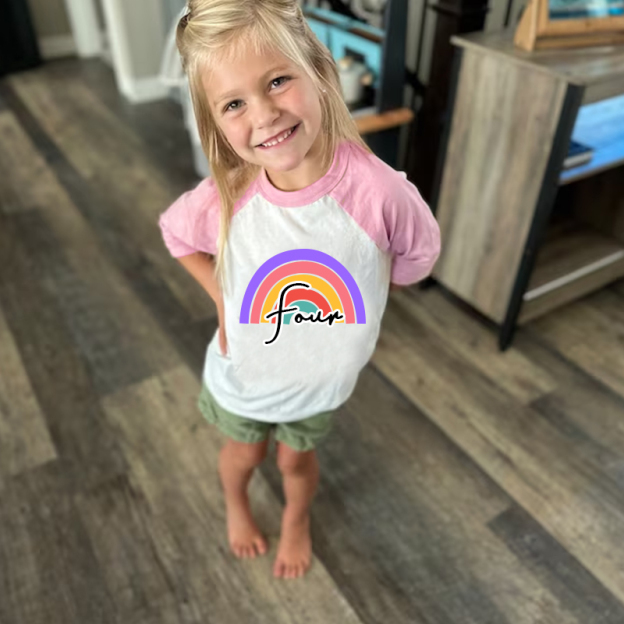 Personalized Girls Birthday Rainbow Long Sleeves Shirt| Cloth135