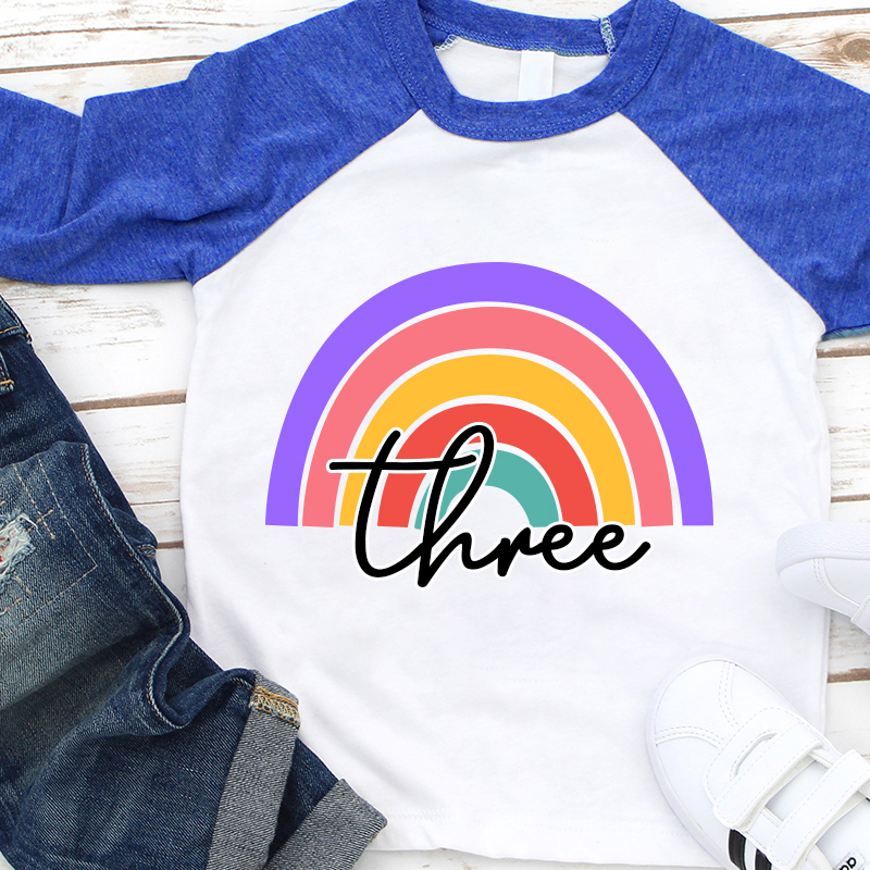 Personalized Girls Birthday Rainbow Long Sleeves Shirt| Cloth135