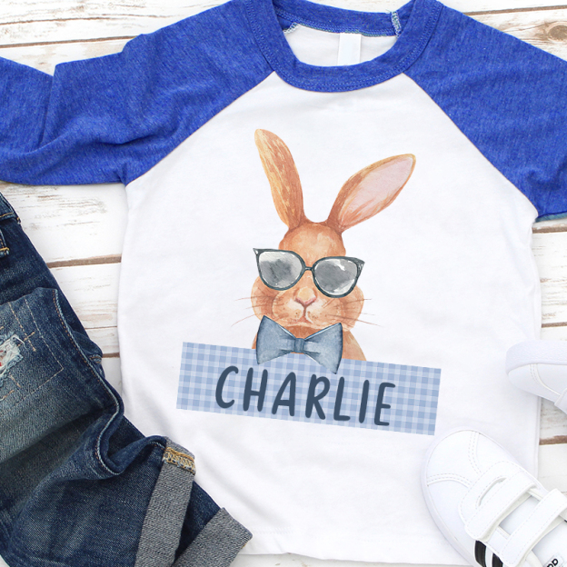 Personalized Kids Easter Bunny Long Sleeves Shirt| Cloth12430