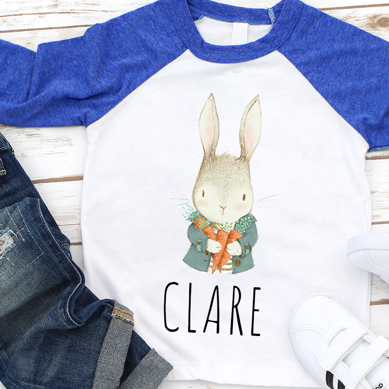 Personalized Boy Easter Bunny Long Sleeves Shirt| Cloth12433