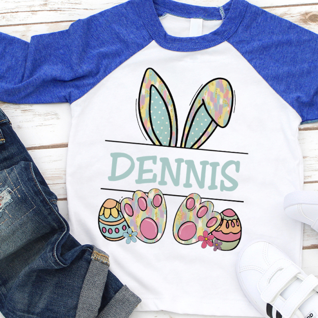 Personalized Kids Alphabet Bunny Long Sleeve Shirt| Cloth 12434