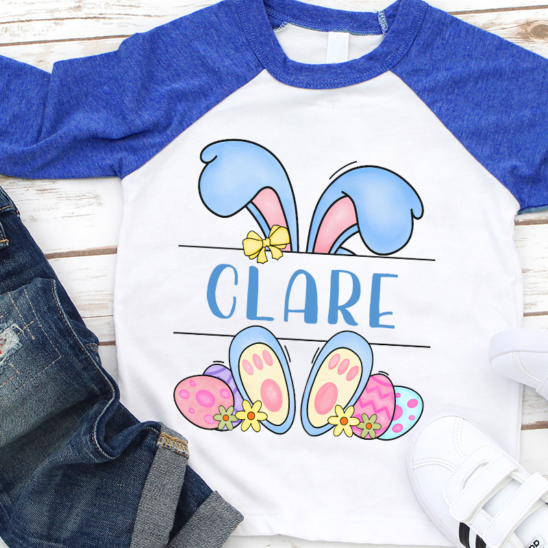 Personalized Kids Easter Bunny Long Sleeve Shirt| Cloth12435
