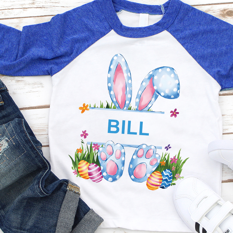 Personalized Kids Easter Bunny Long Sleeve Shirt| Cloth12436