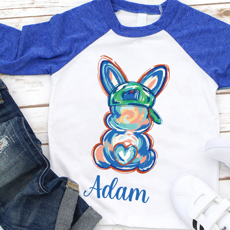 Personalized Kids Easter Bunny Long Sleeves Shirt| Cloth12438