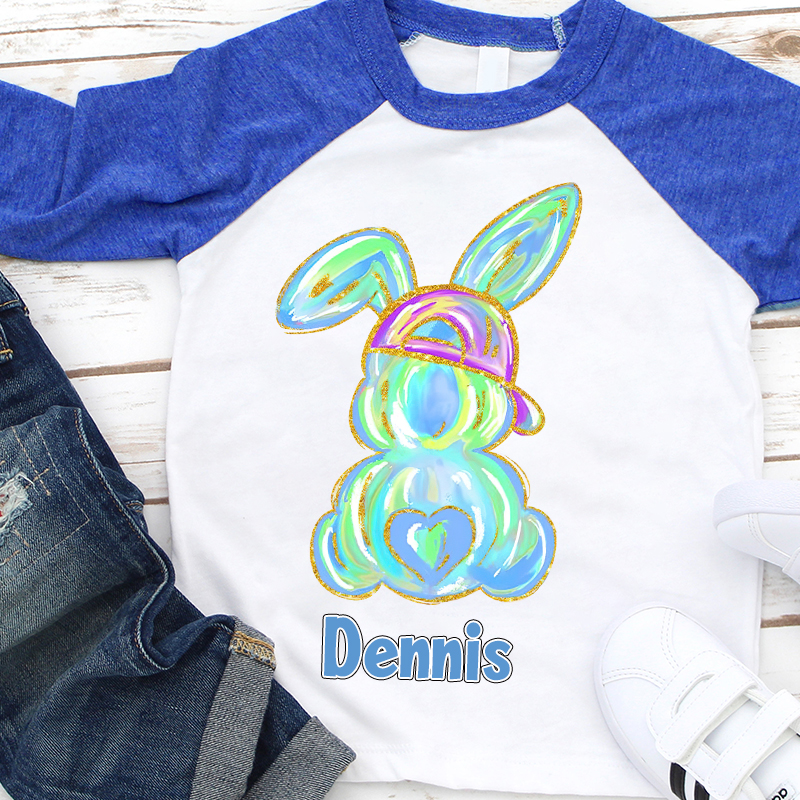 Personalized Kids Easter Bunny Long Sleeves Shirt| Cloth12439