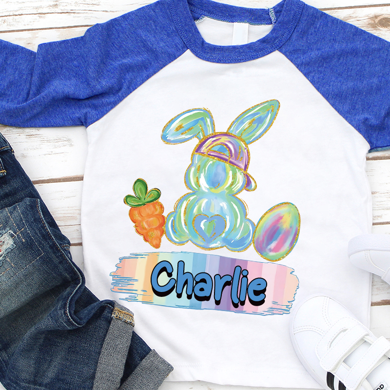 Personalized Kids Easter Bunny Long Sleeves Shirt| Cloth12440