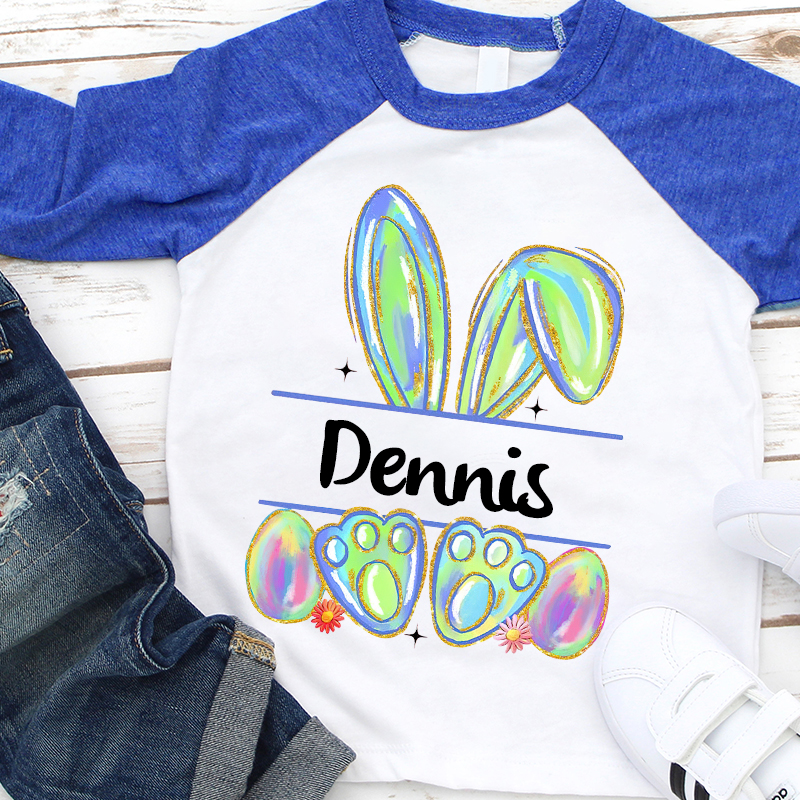 Personalized Kids Easter Bunny Long Sleeves Shirt| Cloth12441