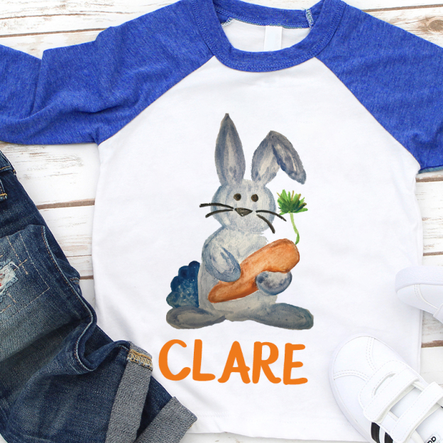 Personalized Kids Easter Bunny Long Sleeves Shirt| Cloth12445