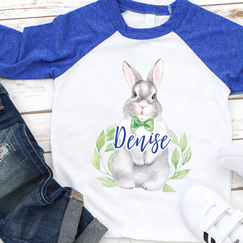 Personalized Kids Easter Bunny Long Sleeves Shirt| Cloth129