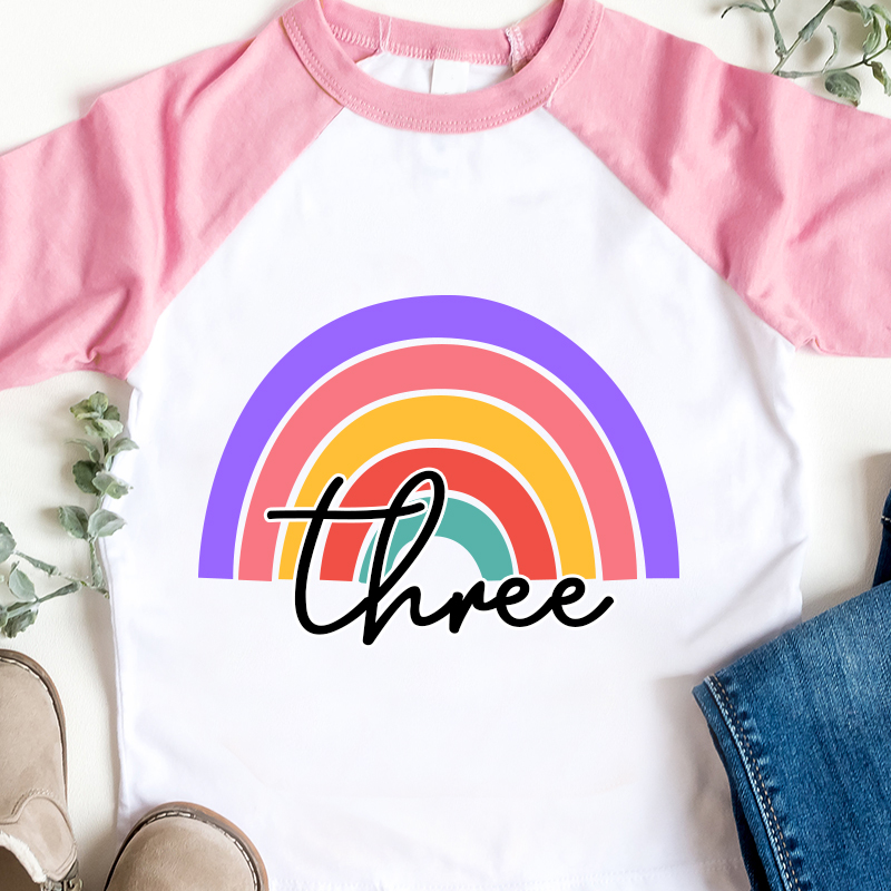 Personalized Girls Birthday Rainbow Long Sleeves Shirt| Cloth135