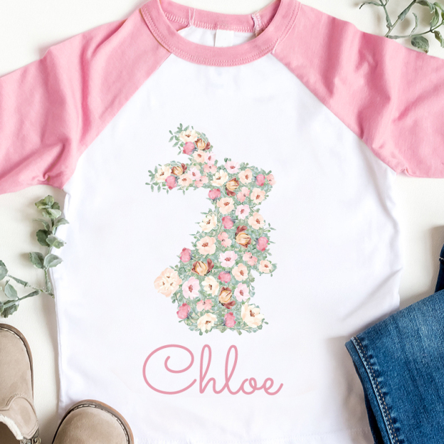 Personalized Girl Easter Bunny Long Sleeves Shirt| Cloth12431