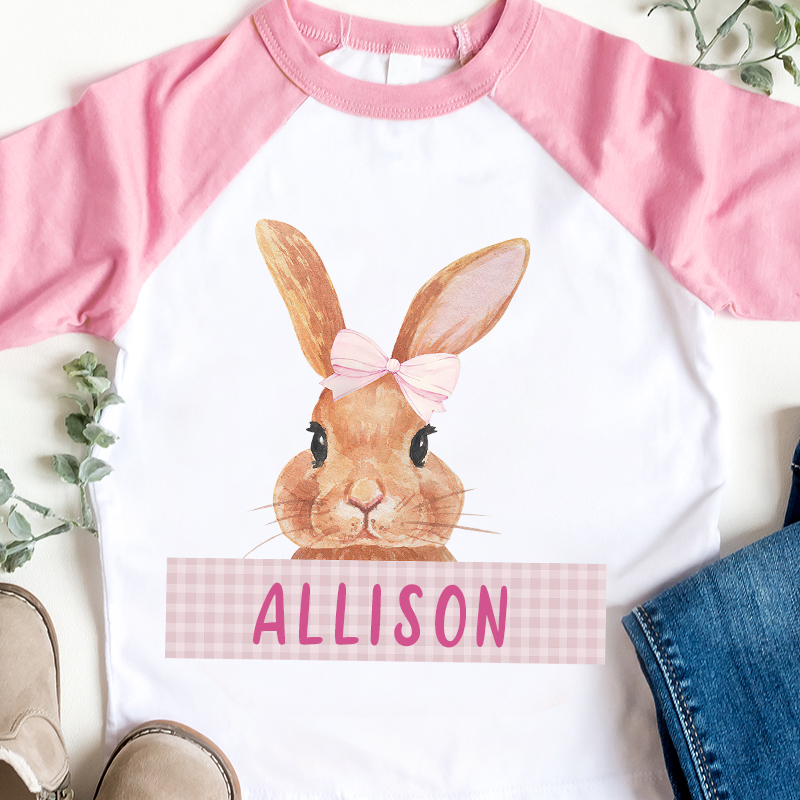 Personalized Kids Easter Bunny Long Sleeves Shirt| Cloth12430