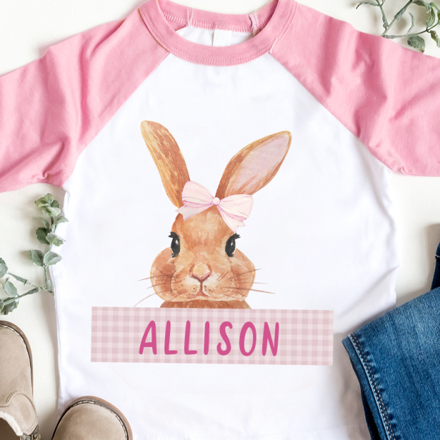 Personalized Kids Easter Bunny Long Sleeves Shirt| Cloth12430