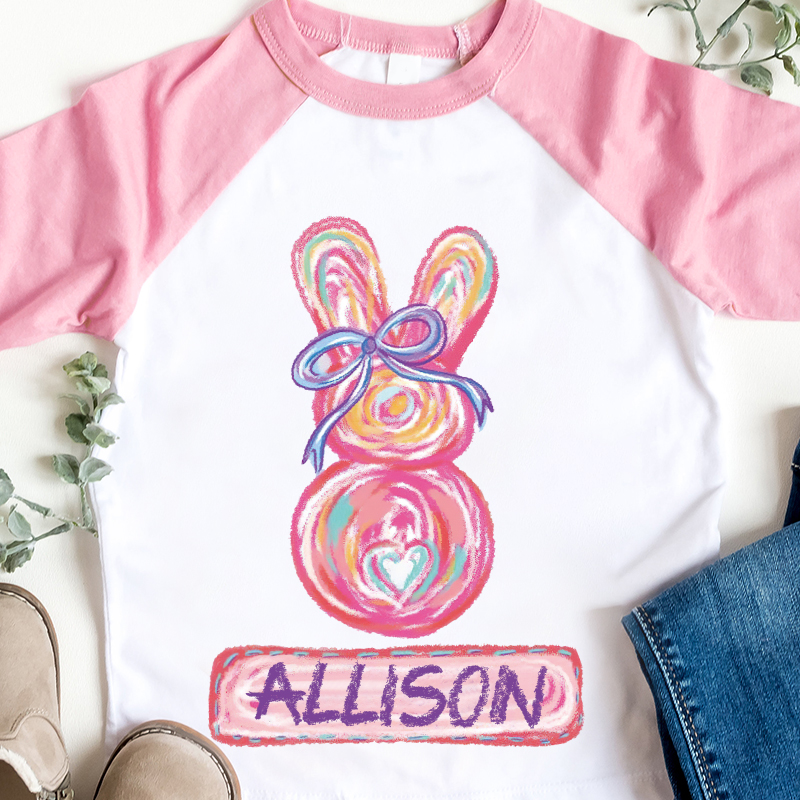 Personalized Kids Easter Bunny Long Sleeves Shirt| Cloth12442