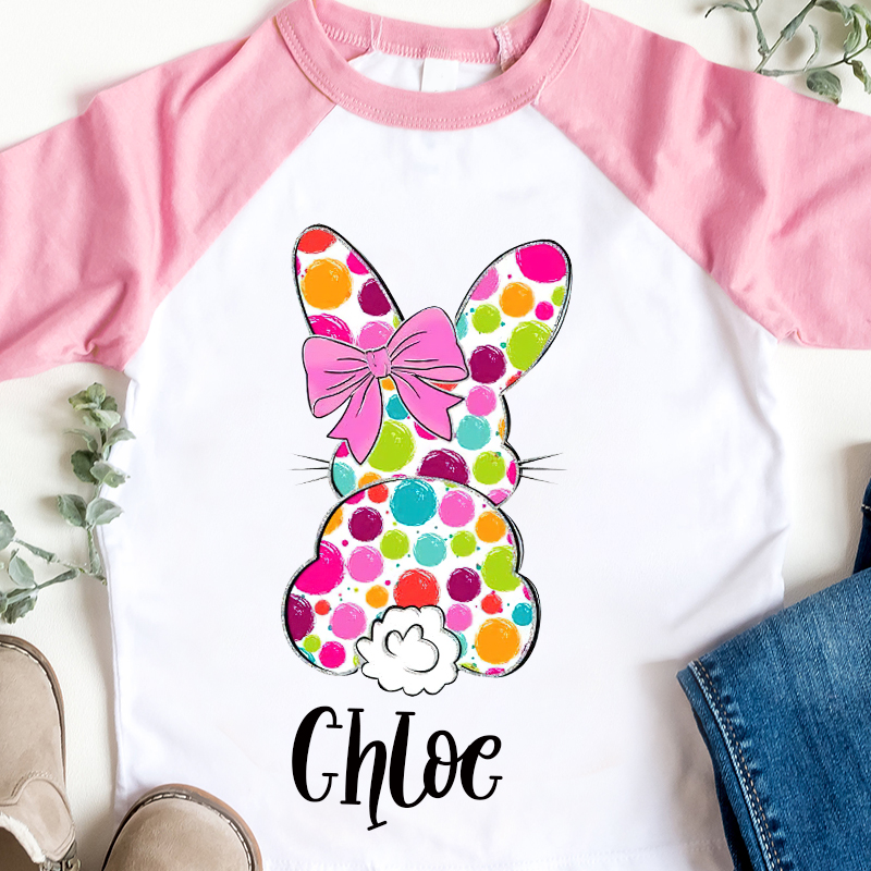Personalized Kids Easter Bunny Long Sleeves Shirt| Cloth12443