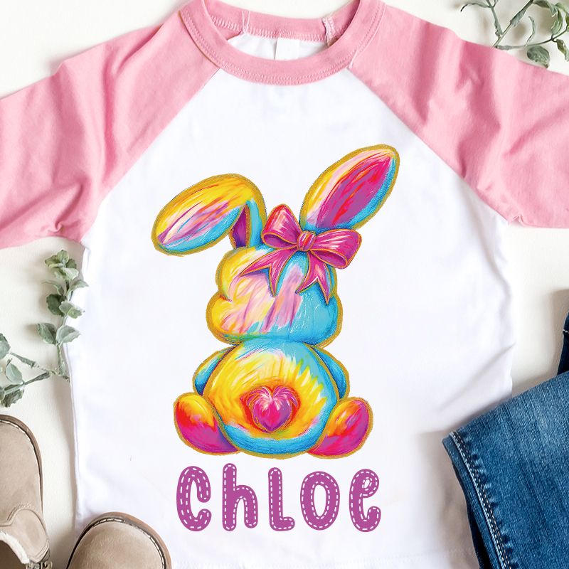 Personalized Kids Easter Bunny Long Sleeves Shirt| Cloth12444